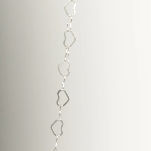 Silver Chain - Flat Hearts, mini