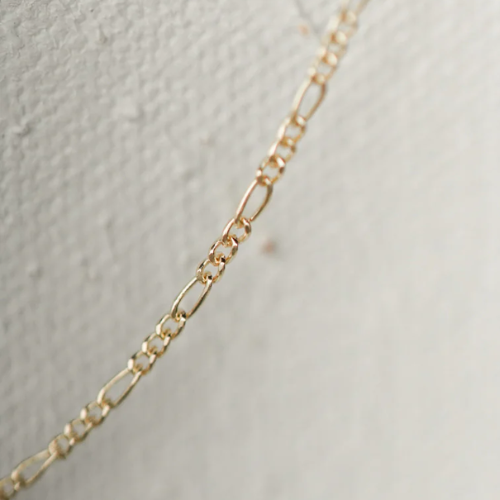 Gold Chain - Flattened Figaro, mini