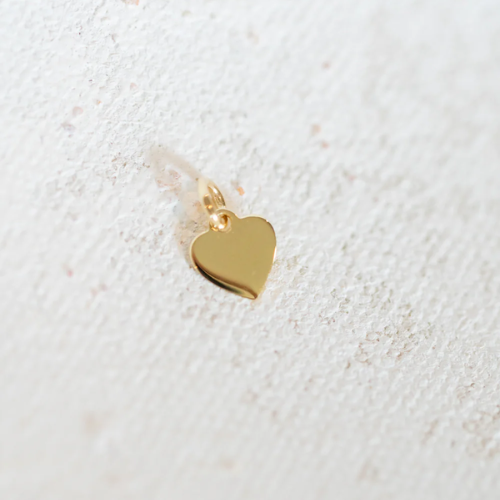 Gold Charm - Flat Heart