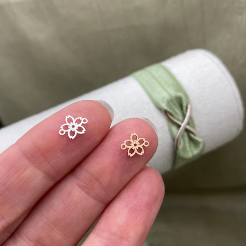 Sterling Silver Connector: Cherry Blossom