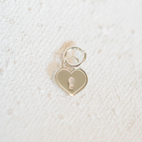 Silver Charm - Heart Padlock