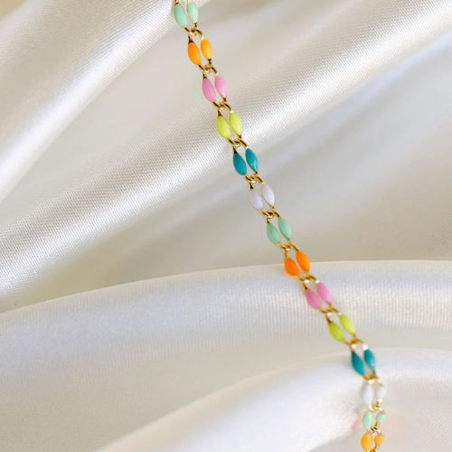 Gold Chain - Rainbow Enamel