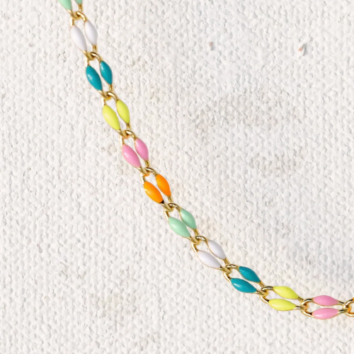 Gold Chain - Rainbow Enamel