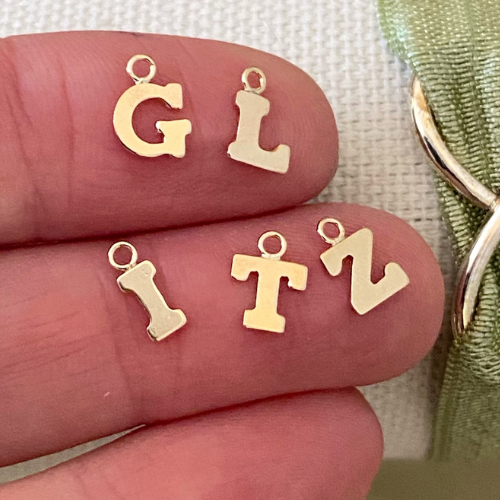 Gold Charm: Letter A, 5mm